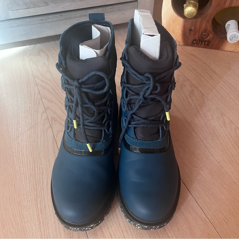 New Sorel Lennox Street Lace-Up Teal Hiking Boot Shoe - Picture 3 of 9